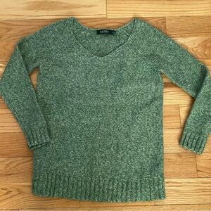 Ralph Lauren V-Neck Sweater in Heathered Green